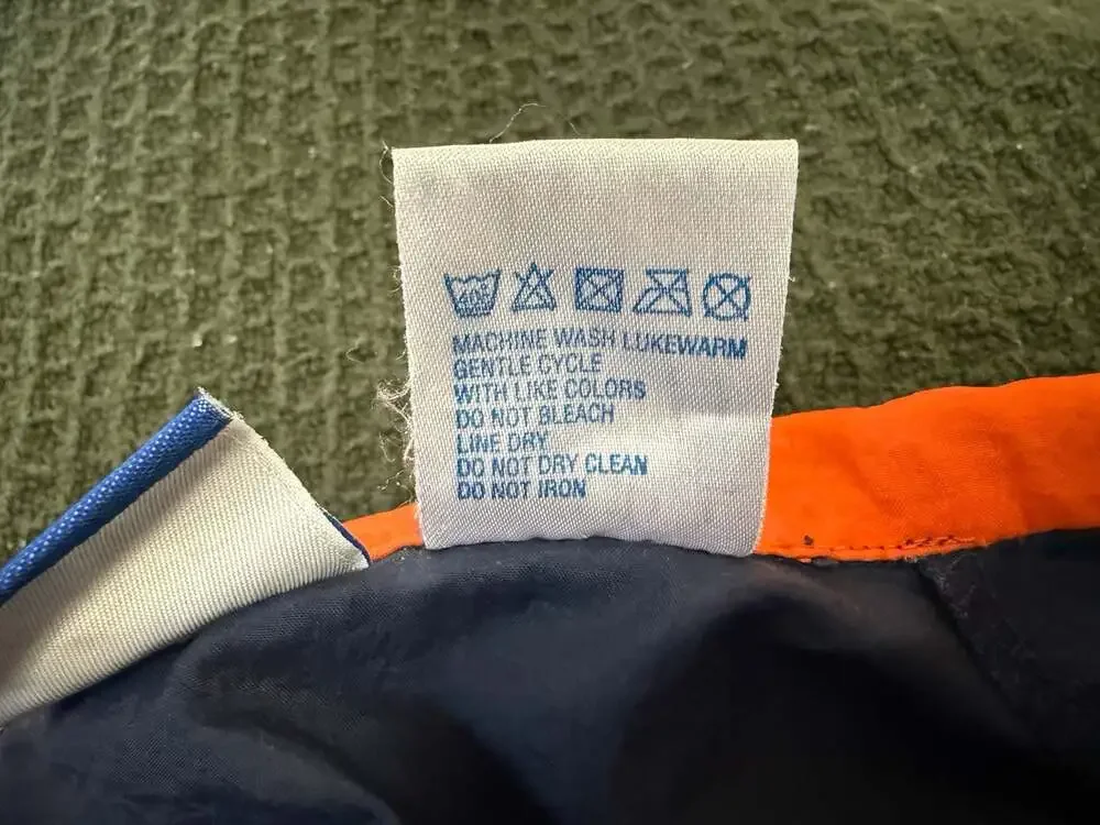 Vintage Reebok Kids Blue Orange Nylon Full Zip Windbreaker Jacket Size M